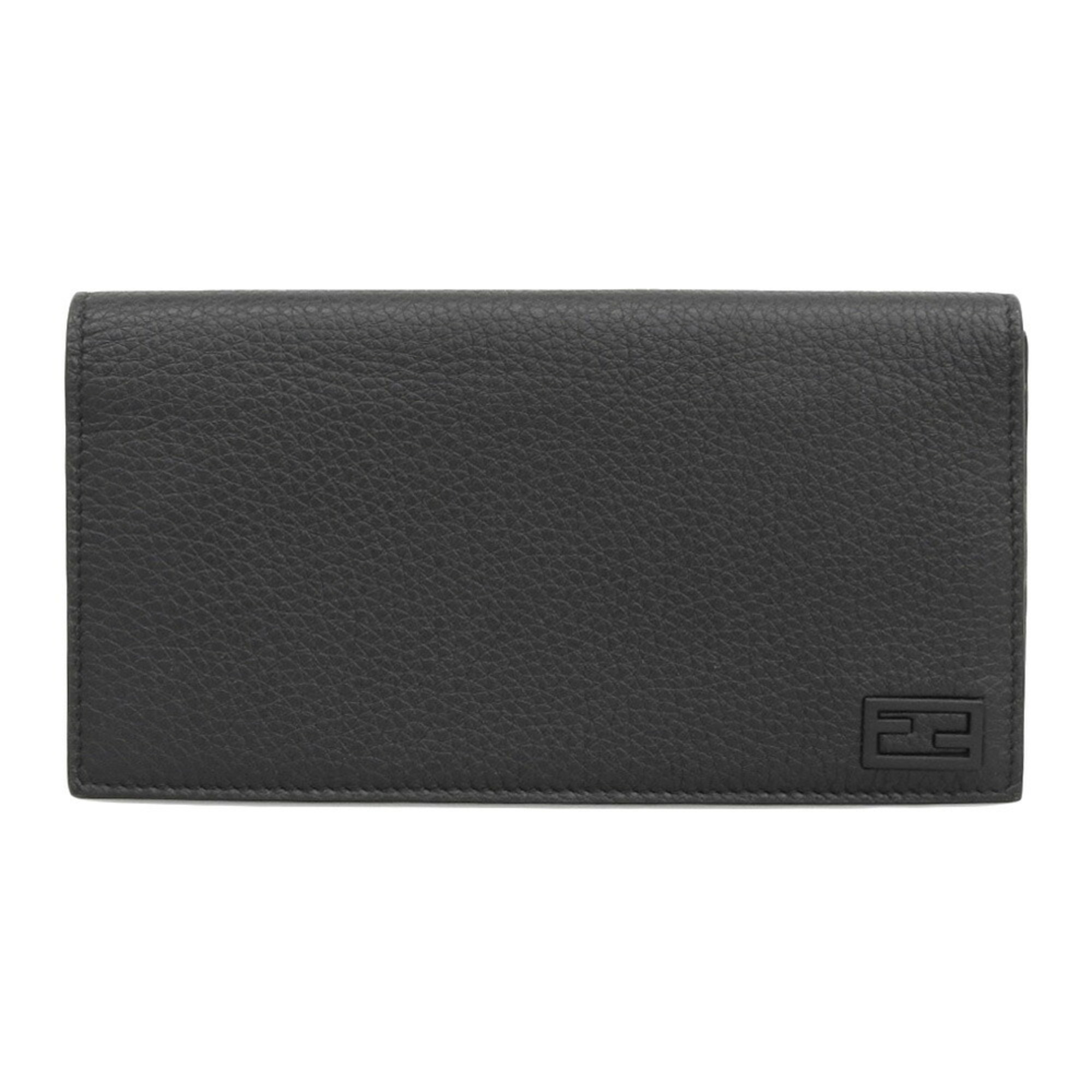 Fendi Ff Folio Long Wallet Leather Black